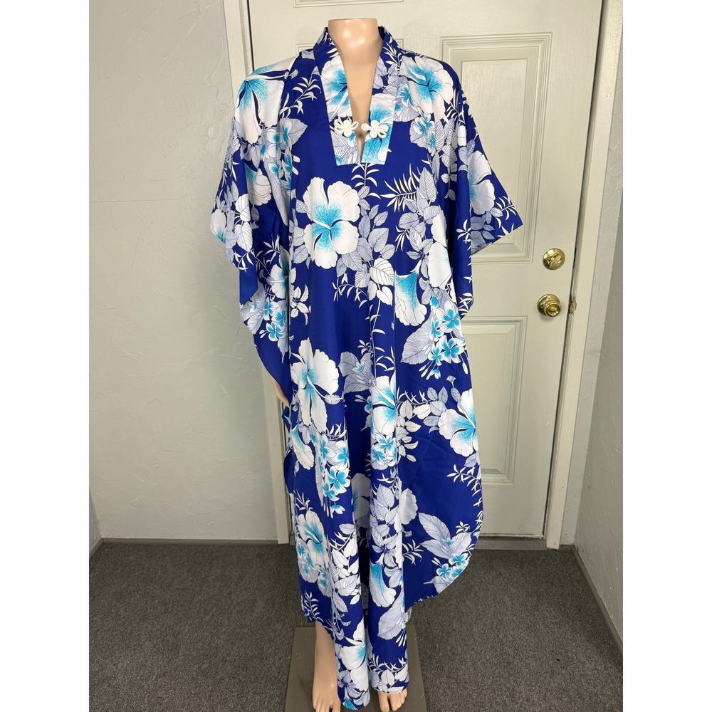 Vintage 70s Cultural Fashions Elaine Kaftan Dress One Size Caftan Floral Y3-14